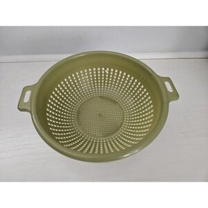 Vintage 1970's Avocado/Olive Green Colander Plastic Strainer Unknown Maker‎